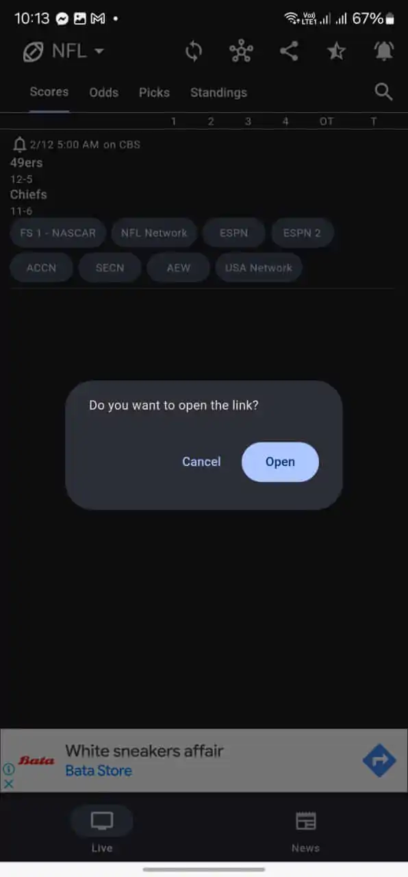 Dofu Sports sports categories screen